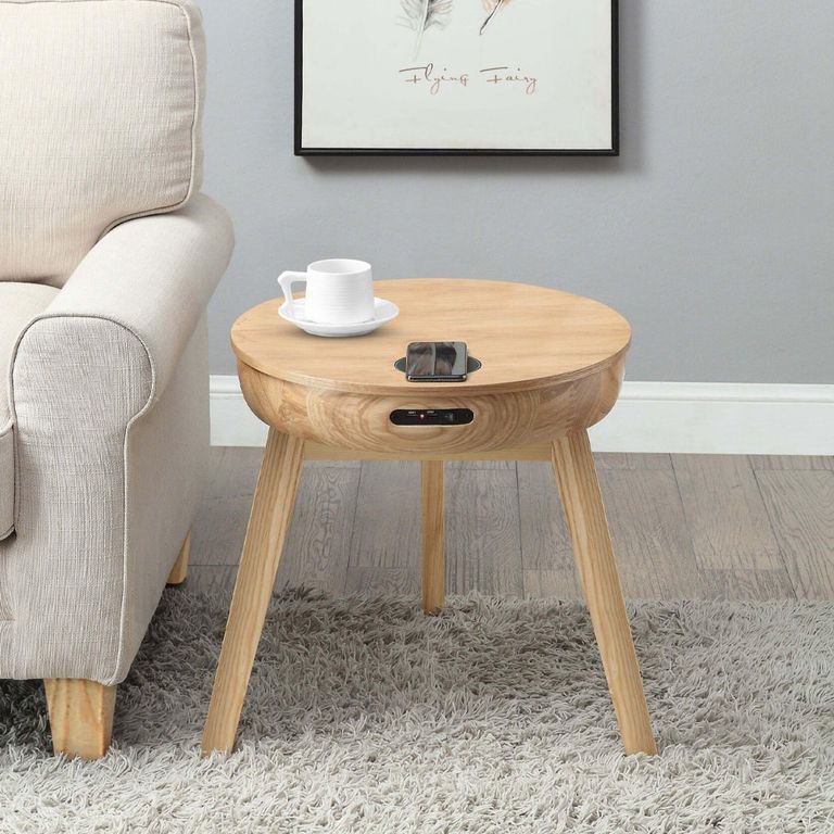 San Francisco Smart Round Lamp Table - Ash - JF710