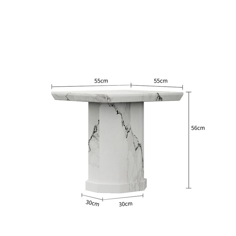 Naples Side Table - Square - White Marble