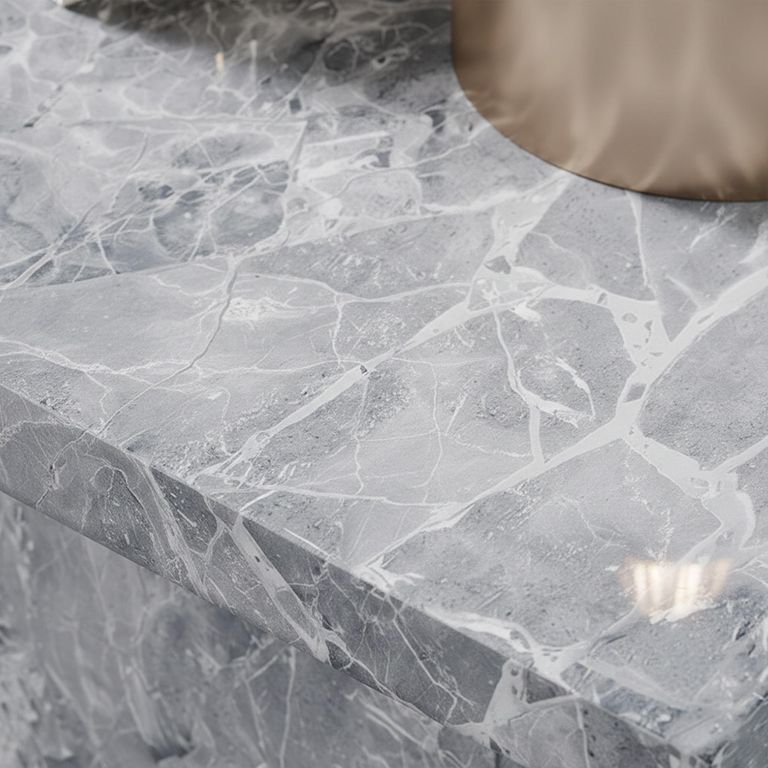 Turin Lamp Table - Square - Grey Marble