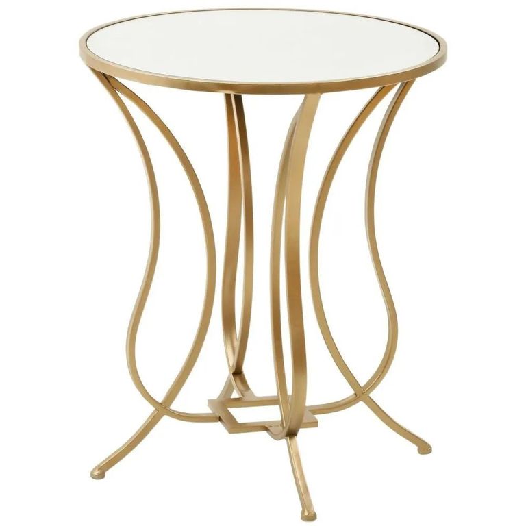 Clearance - Apex End Table - Round - Gold Metal and Clear Glass - A475