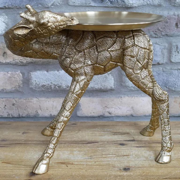Clearance - Side Table - Gold Metal - Giraffe Tray - FSS16888