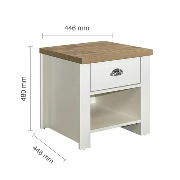 Clearance - Highgate Lamp Table - 1 Drawer - Cream Painted - FSS16511