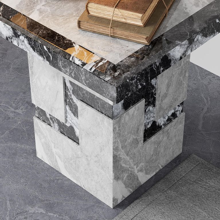 Venice Side Table - Armani Grey Engineered Marble