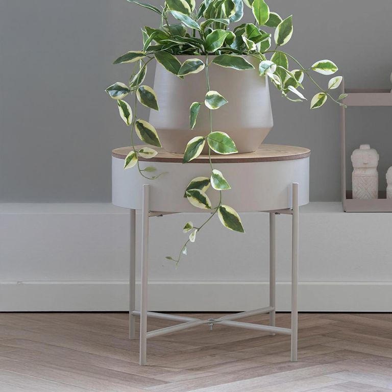 Clearance - Sisco Side Table - Round - Storage - Beige - FSS16964