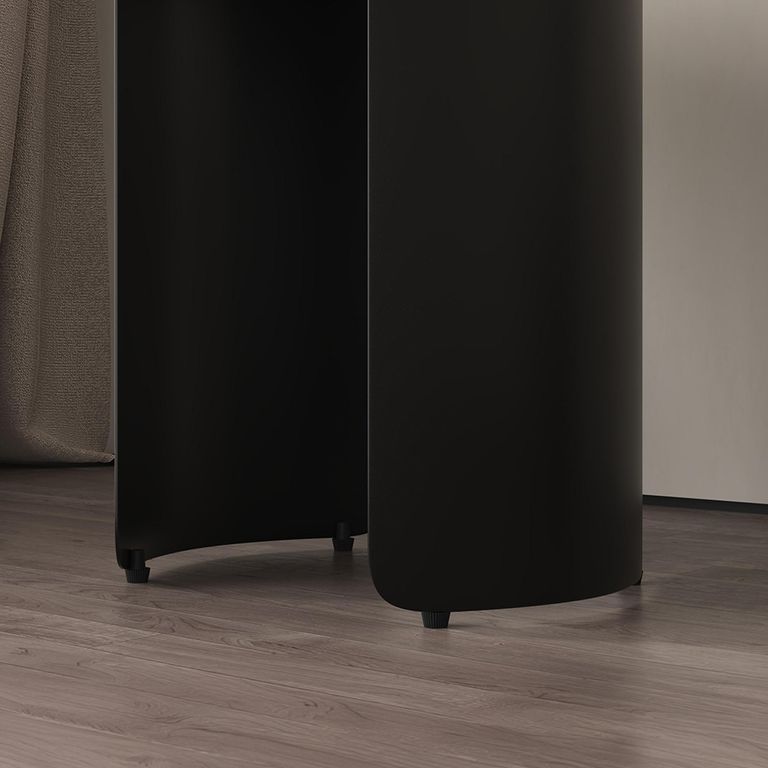 Lorea Side Table - Square - White Marble - Black Base