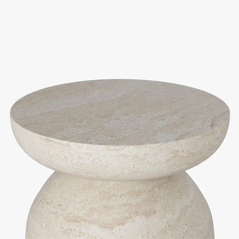 Diablo Round Side Table - Light Travertine