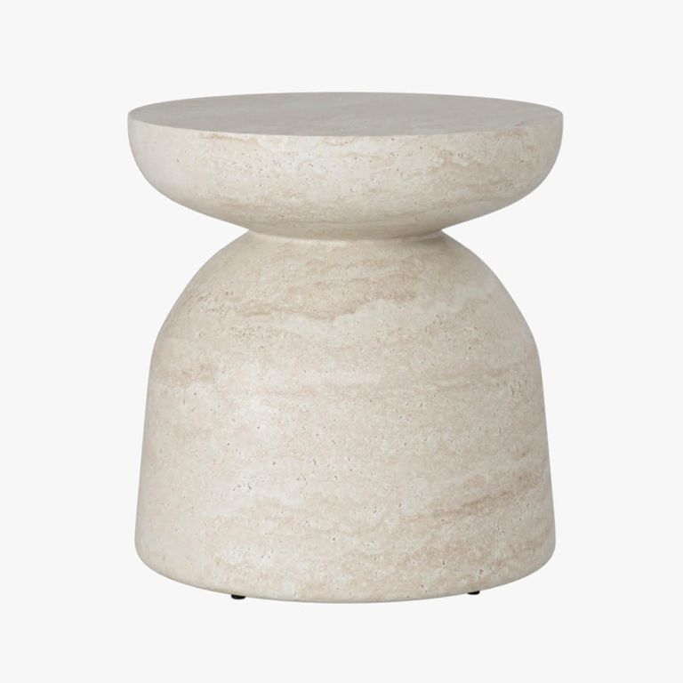 Diablo Round Side Table - Light Travertine