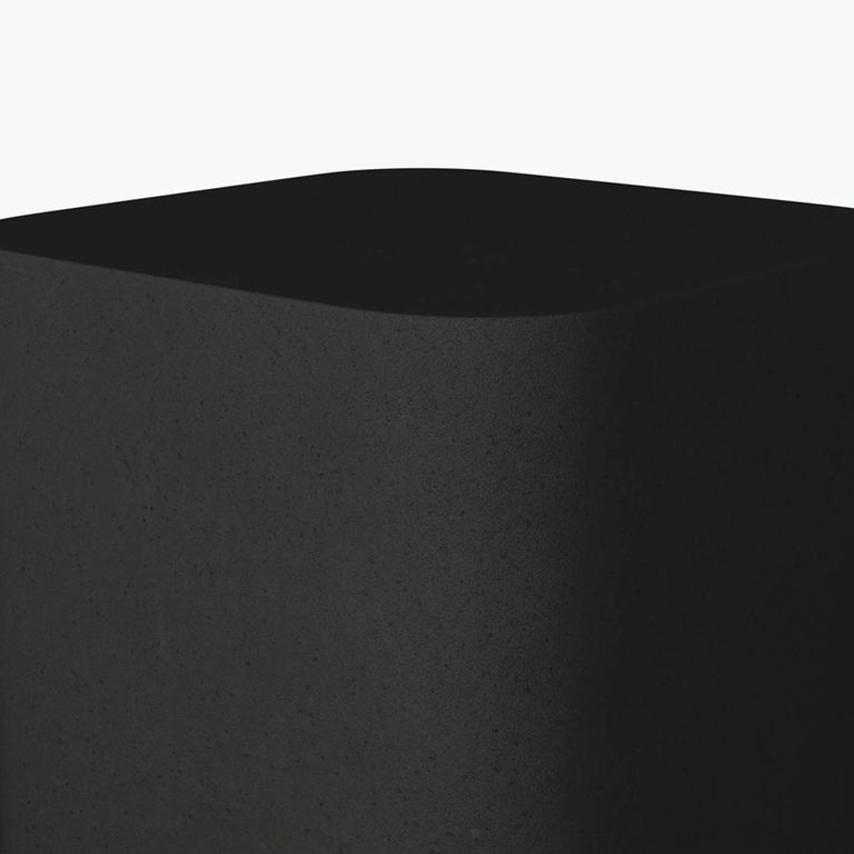 Flat Top Square Side Table - Pitted Charcoal