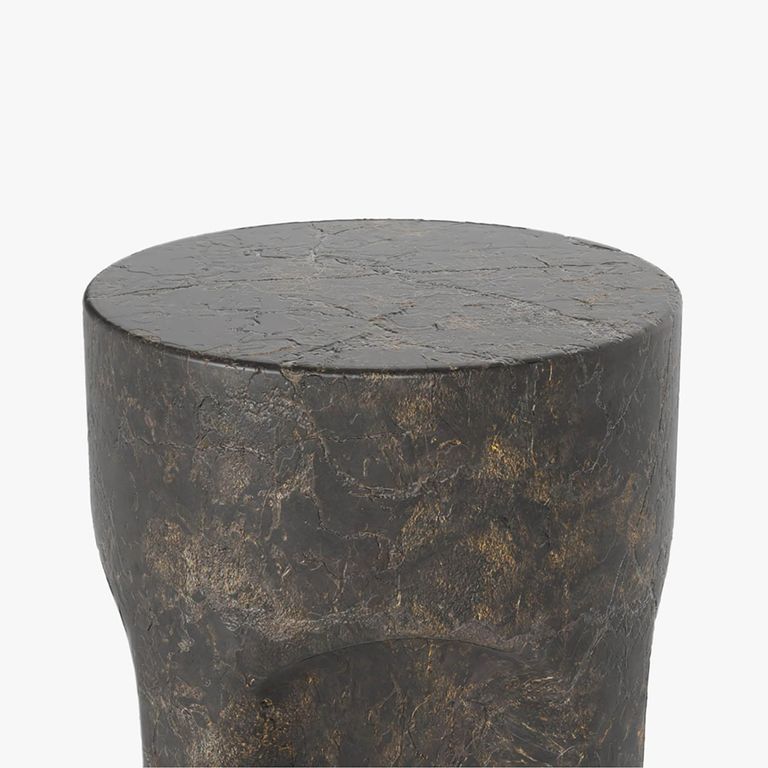 Pinch Round Side Table - Brown Slate and Concrete