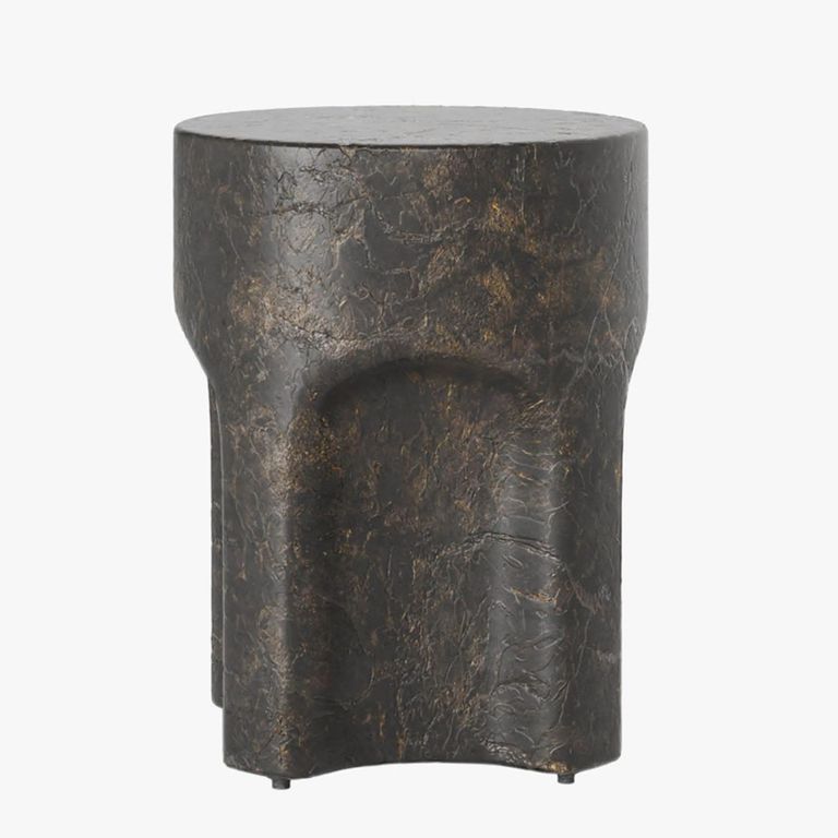 Pinch Round Side Table - Brown Slate and Concrete