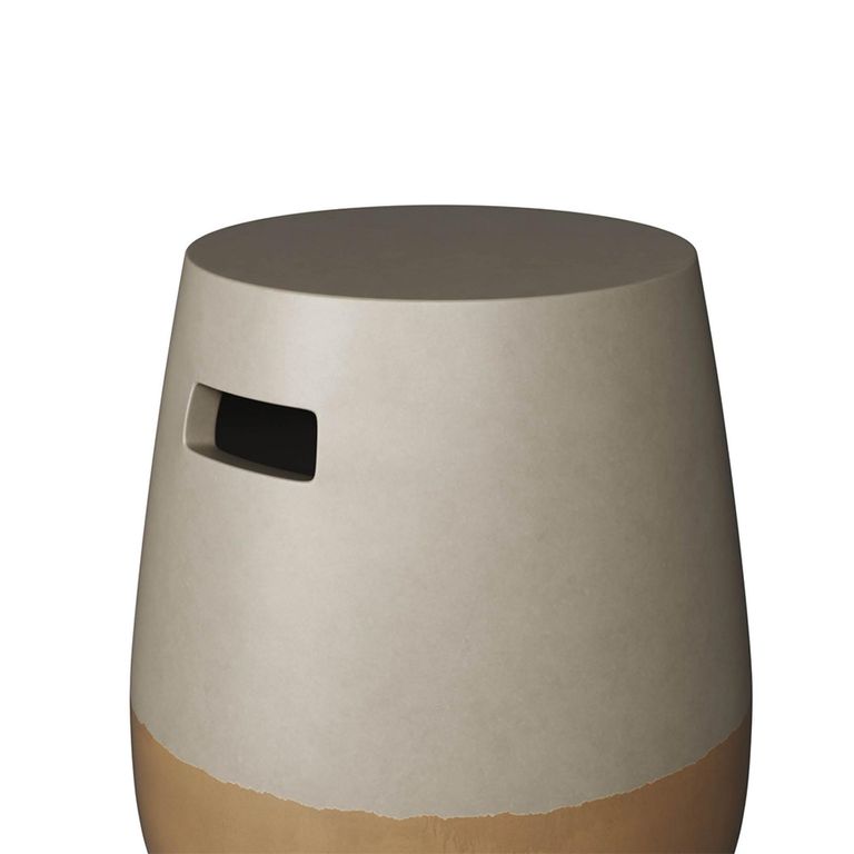 Taiko Round Side Table - Grey and Gold Ombre