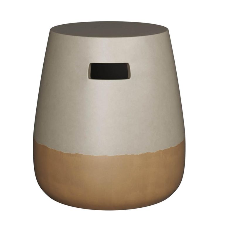 Taiko Round Side Table - Grey and Gold Ombre