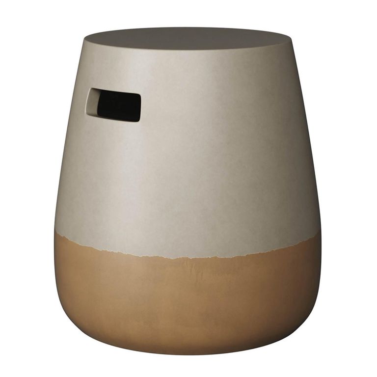 Taiko Round Side Table - Grey and Gold Ombre