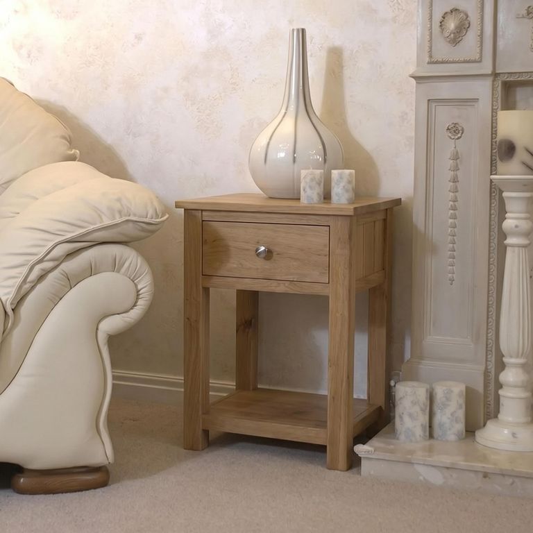 Opus Lamp Table - 1 Drawer - Oak