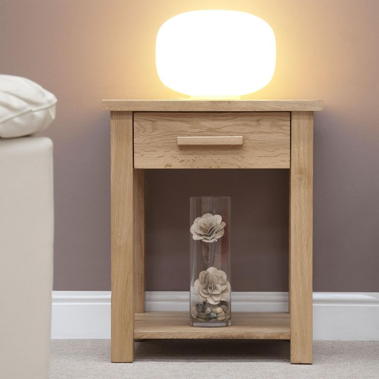 Opus Lamp Table - 1 Drawer - Oak