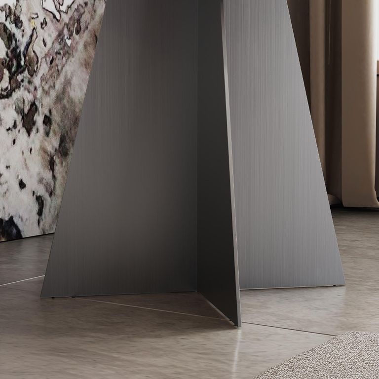 Taurus Side Table - Square - Beige Marble - Dark Grey Base