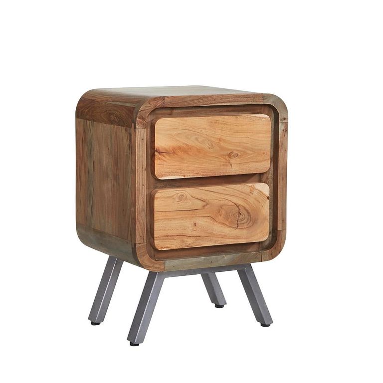 Aspen Lamp Table - 2 Drawer - Industrial - Reclaimed Wood
