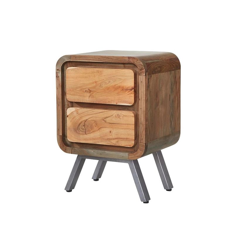 Aspen Lamp Table - 2 Drawer - Industrial - Reclaimed Wood