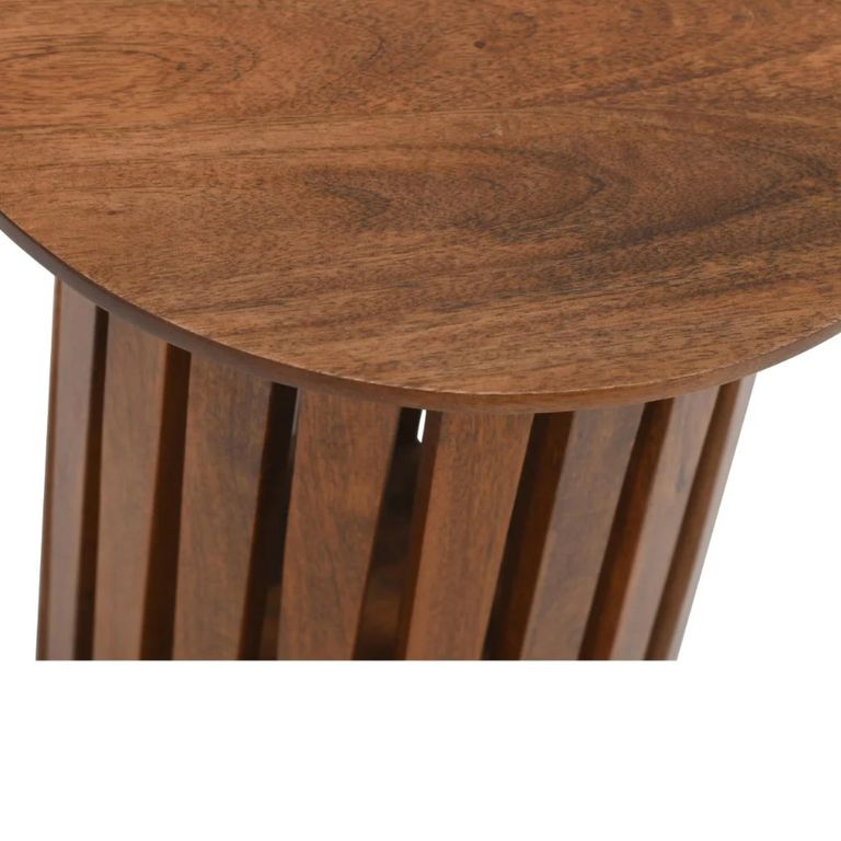 Slatted Side Table - Round - Slatted - Mango Wood