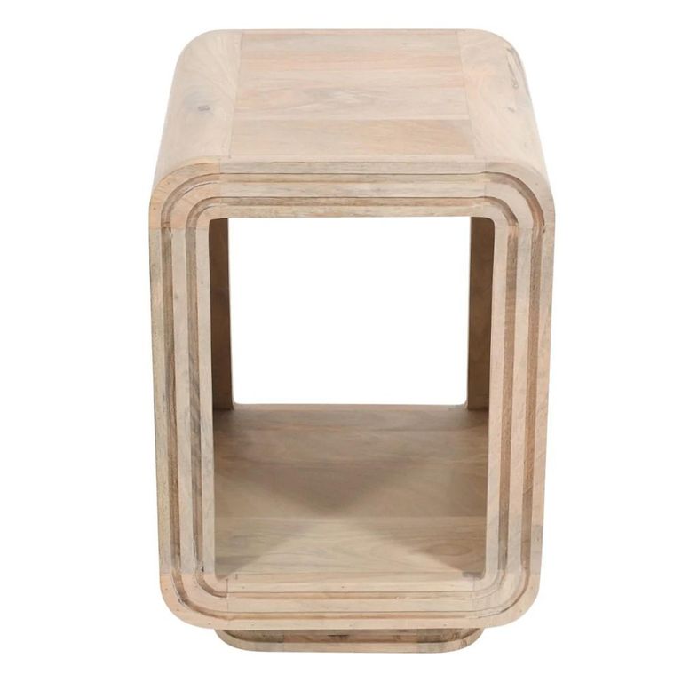 Hudson Side Table - Ribbed Carved - Mango Wood