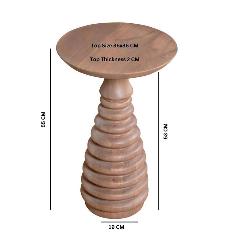 Valencia Side Table - Round - Curved - Mango Wood