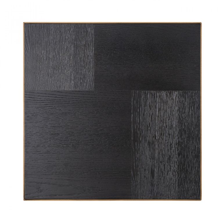 Cambon Dark Oak and Brass Square Side Table