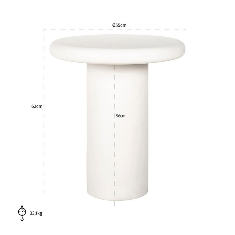 Bloomstone White Lime Plaster Round Side Table