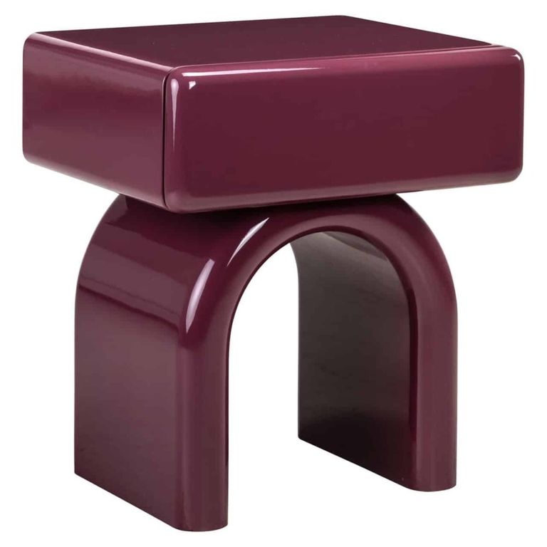 Bennet End Table - 1 Drawer - Burgundy