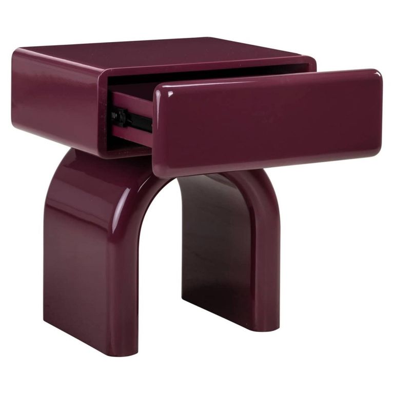 Bennet End Table - 1 Drawer - Burgundy