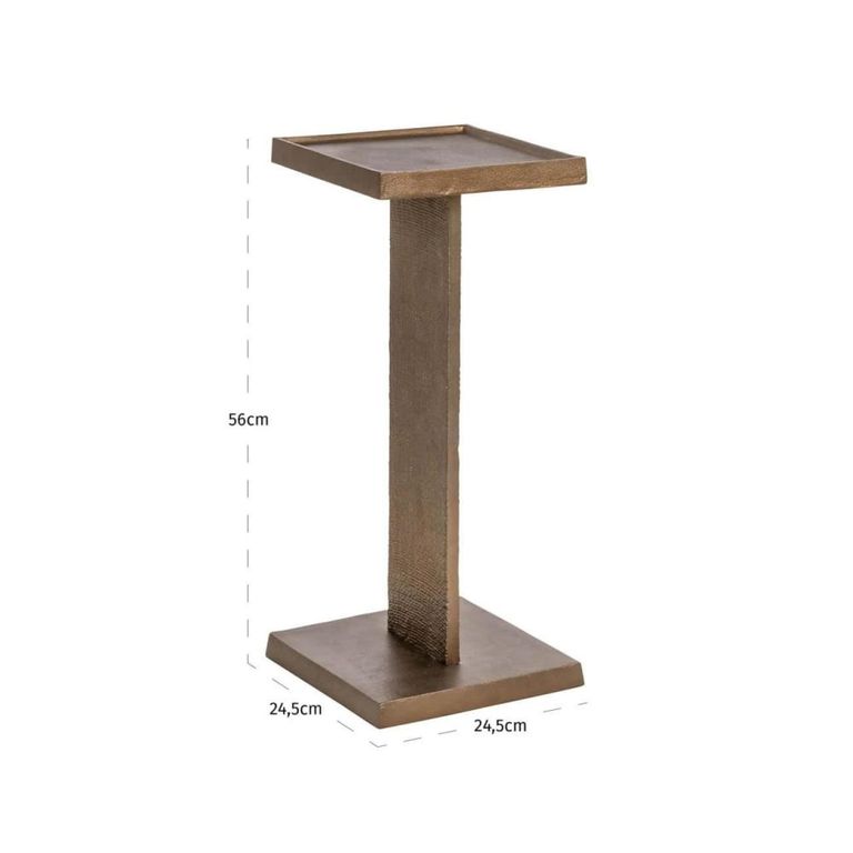 Foley End Table - Square - Antique Brass - Aluminium