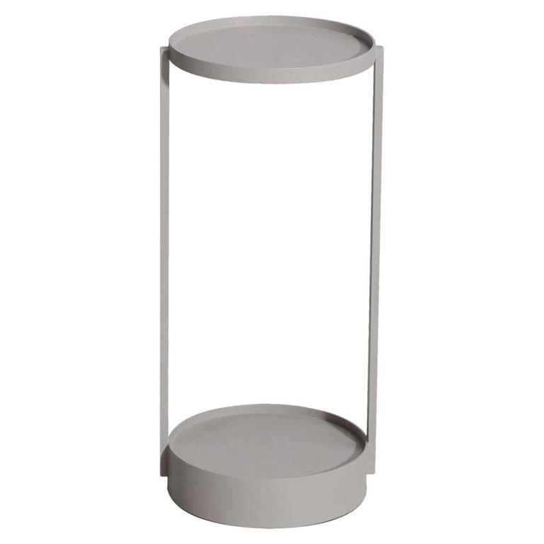 Reed Outdoor End Table - Round - Light Beige - Aluminium
