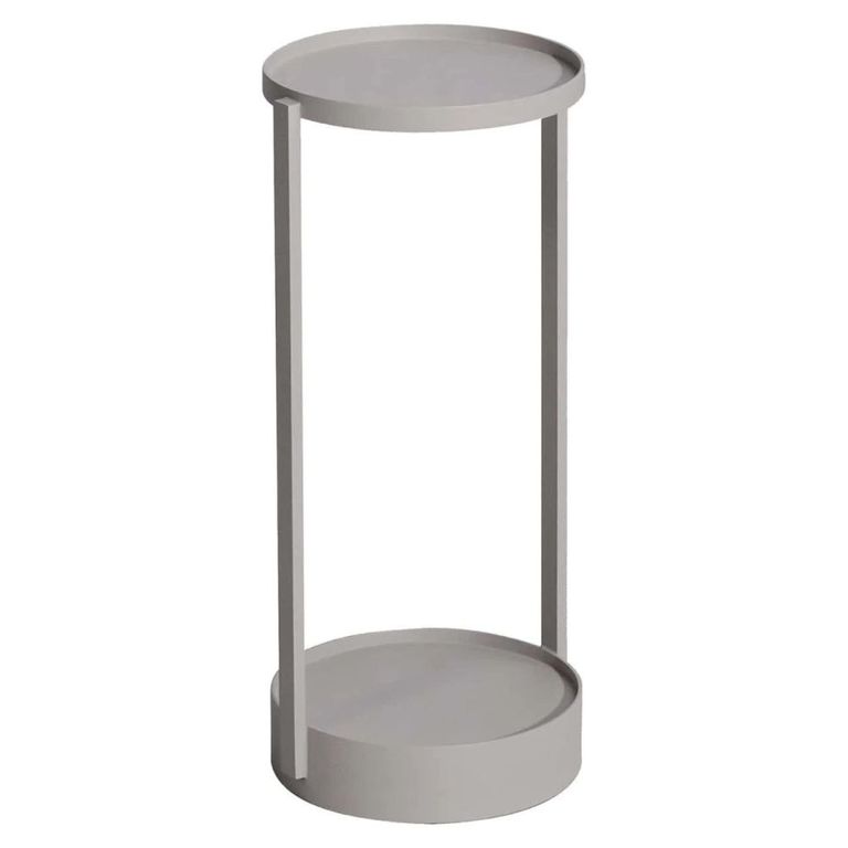 Reed Outdoor End Table - Round - Light Beige - Aluminium