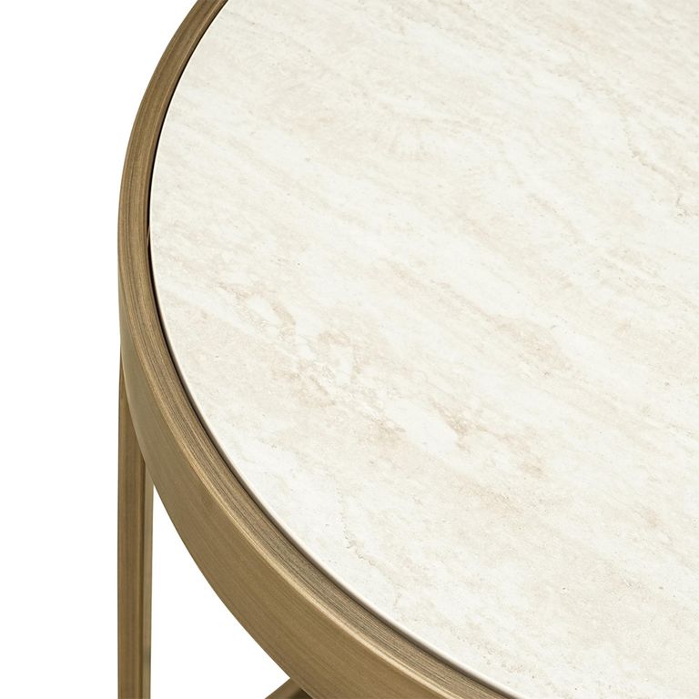 Tivoli Fluted Side Table - 2 Tier - Round - White - Ceramic