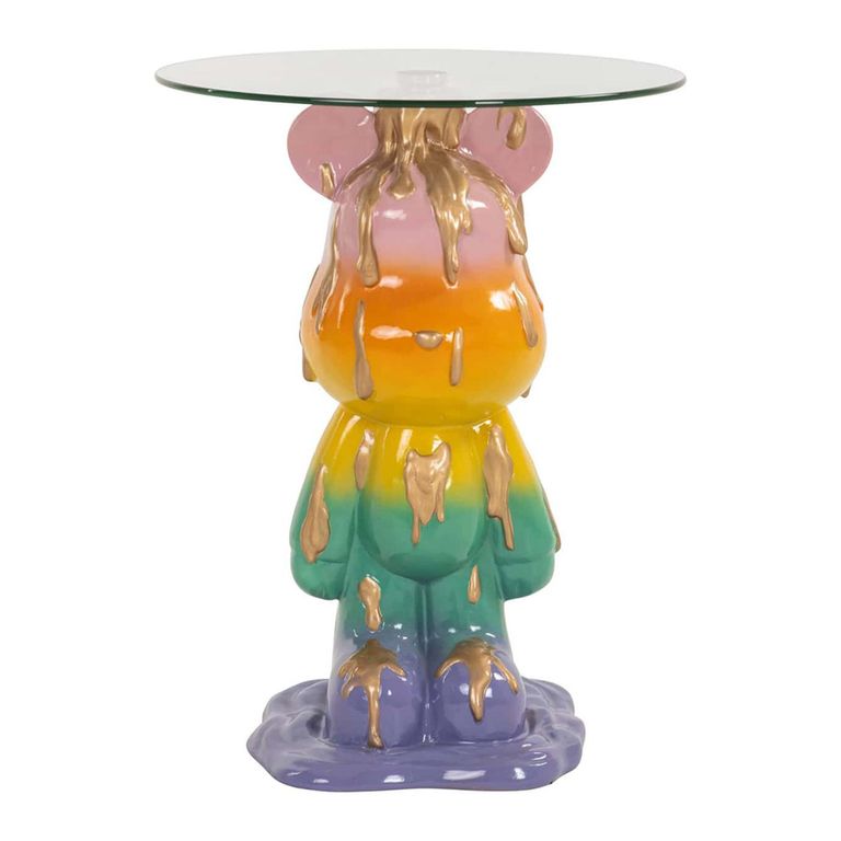 Ebba Glass Multi Colour Round End Table