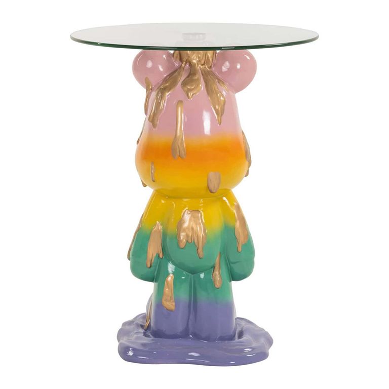 Ebba Glass Multi Colour Round End Table