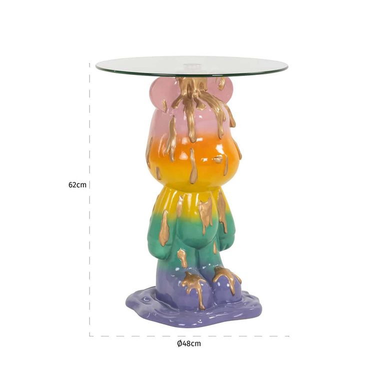 Ebba Glass Multi Colour Round End Table