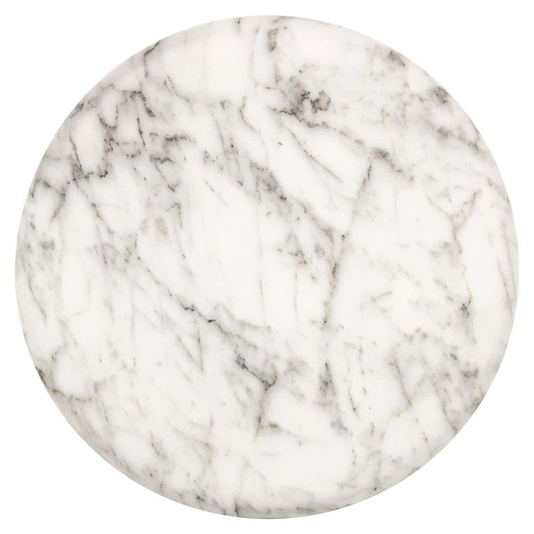Lohan White Marble Effect Round End Table