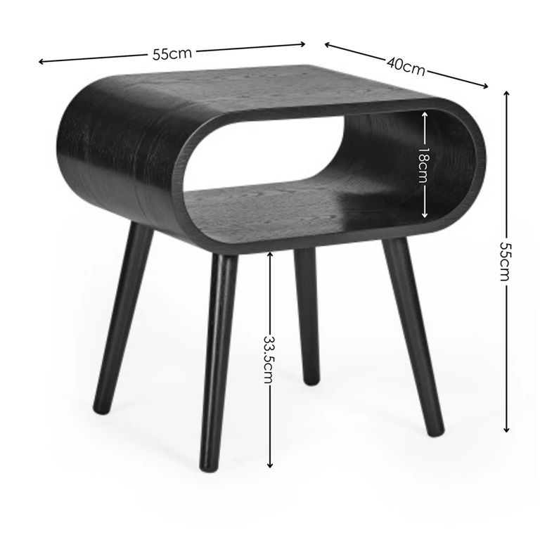 Apollo Side Table - Black - Oak