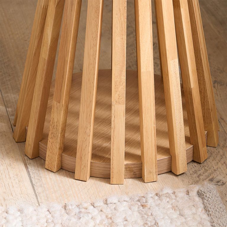 Kylo Oak Lamp Table - Round - Slatted Base