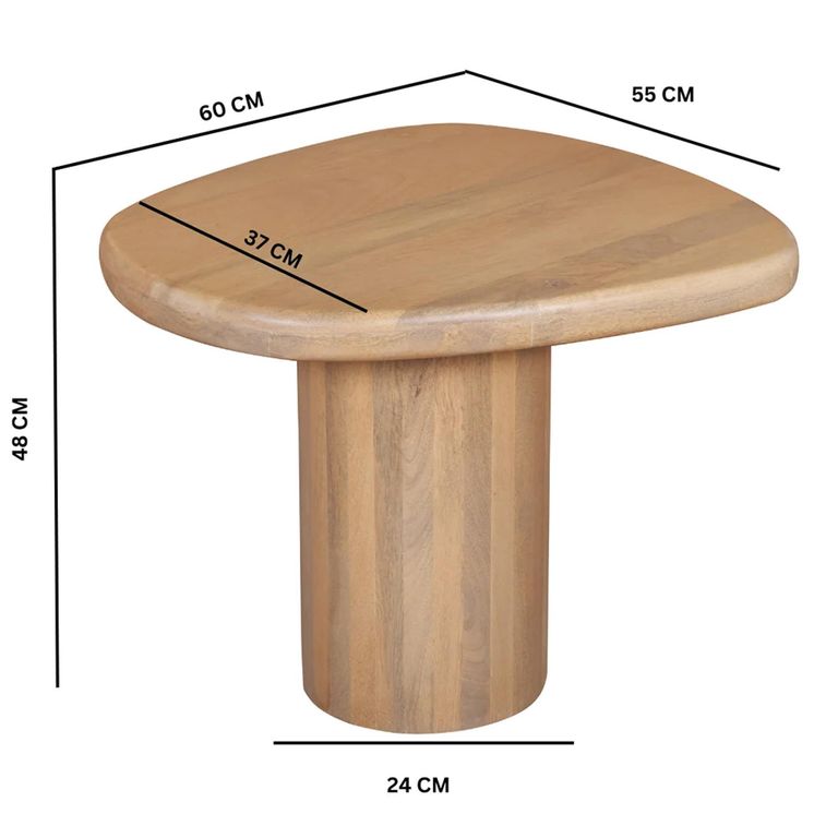 Austin Side Table - Abstract - Natural - Mango Wood