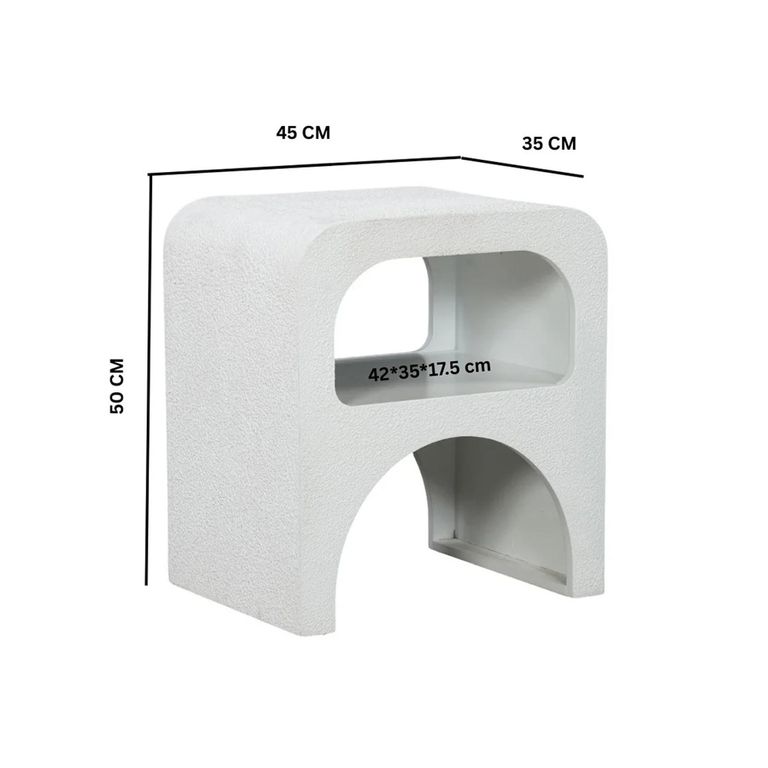Geo White A Shape End Table