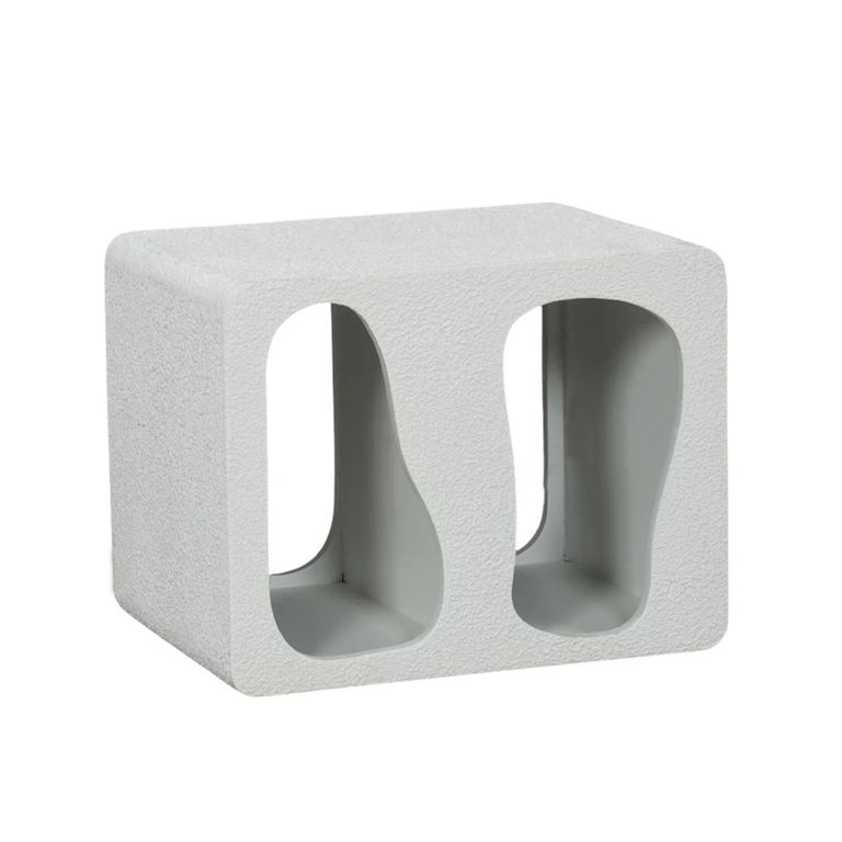 Geo White Block Side Table
