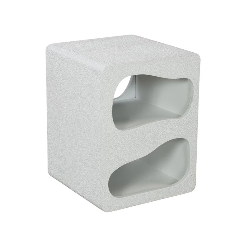 Geo White Block Side Table