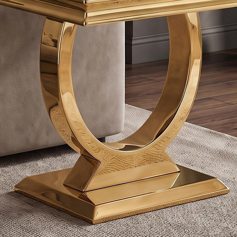Glacier Side Table - Square - Black Marble & Gold