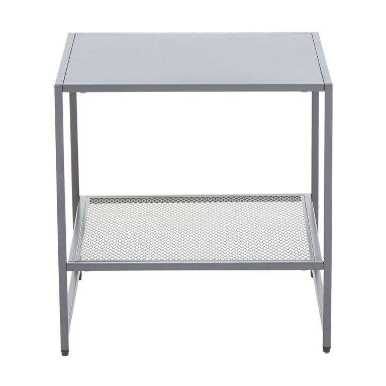 Acero Metal Side Table - Square - Grey