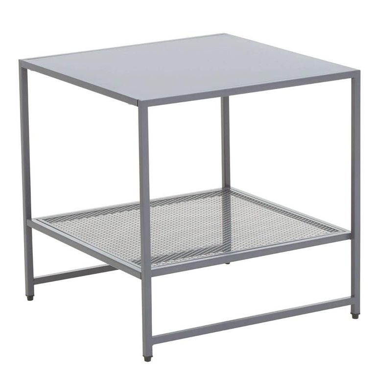 Acero Metal Side Table - Square - Grey