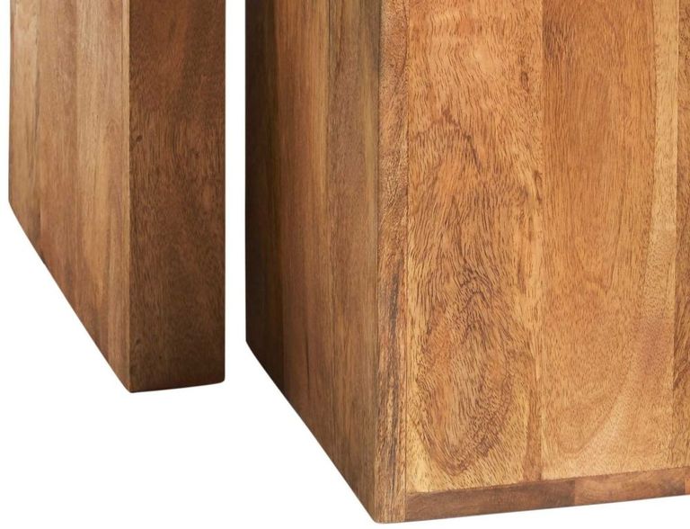 Ajmer Light Mango Wood Cubed Nest of 2 Tables