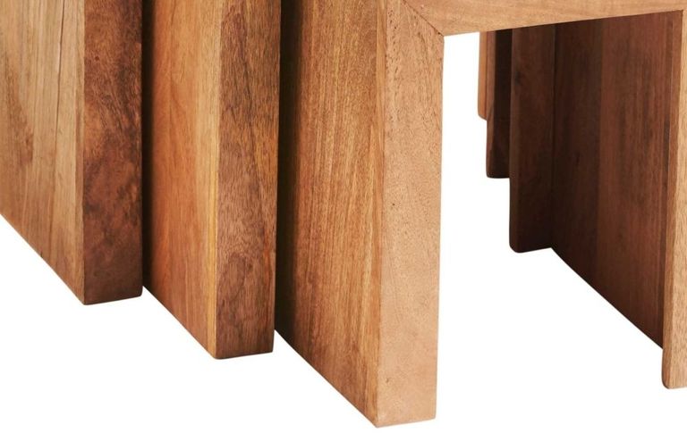 Ajmer Light Mango Wood Nest of 3 Tables