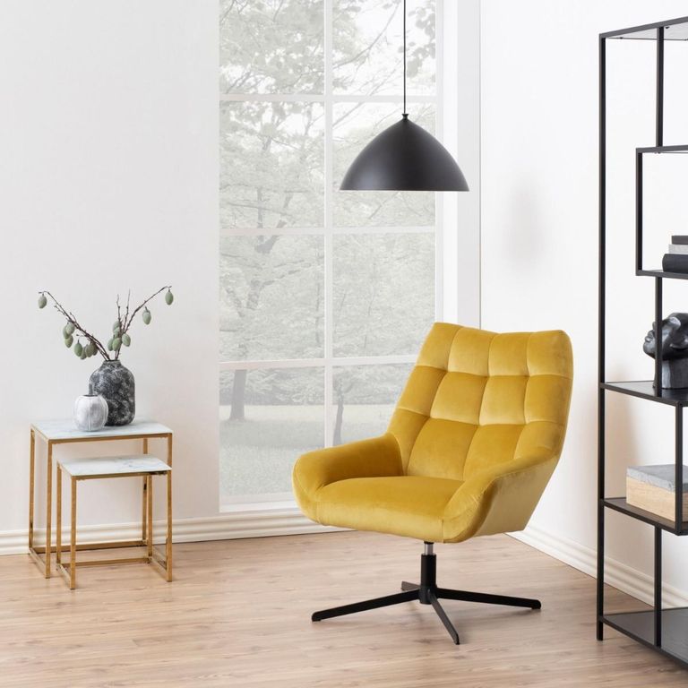 Alisma White Marble Effect Nest of 2 Tables with Gold Legs