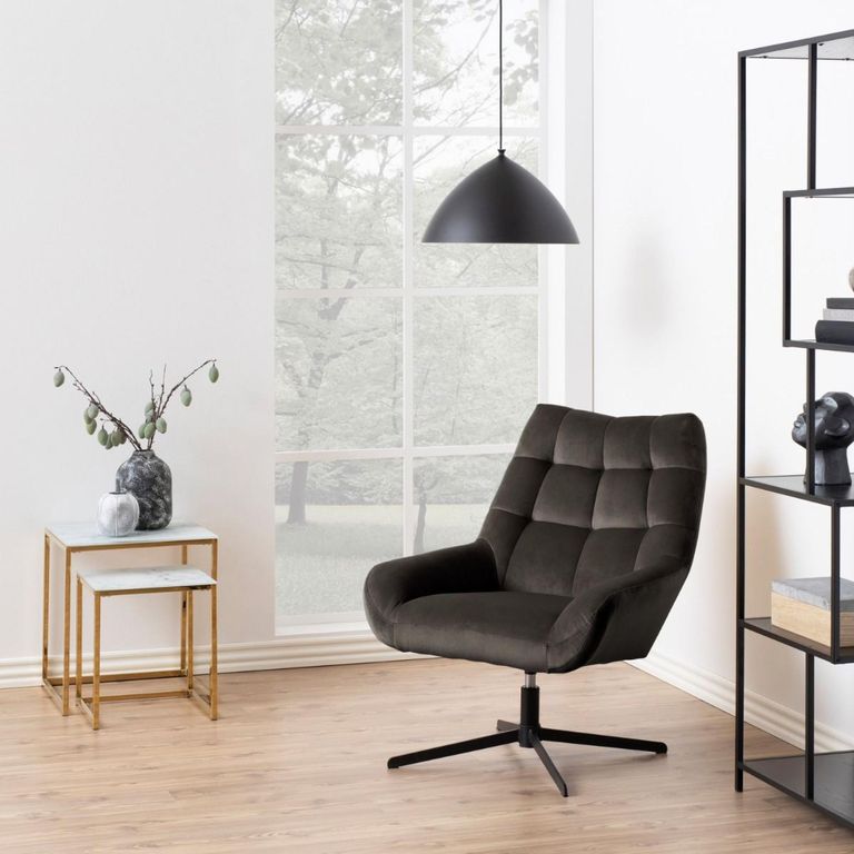 Alisma White Marble Effect Nest of 2 Tables with Gold Legs